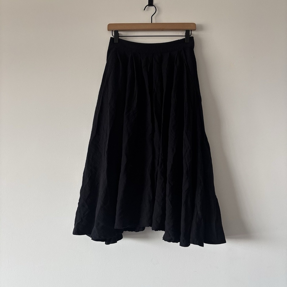 Mable Black Flowy Midi Skirt Cottagecore Women's M Peasant Capsule Boho Casual - Picture 1 of 9